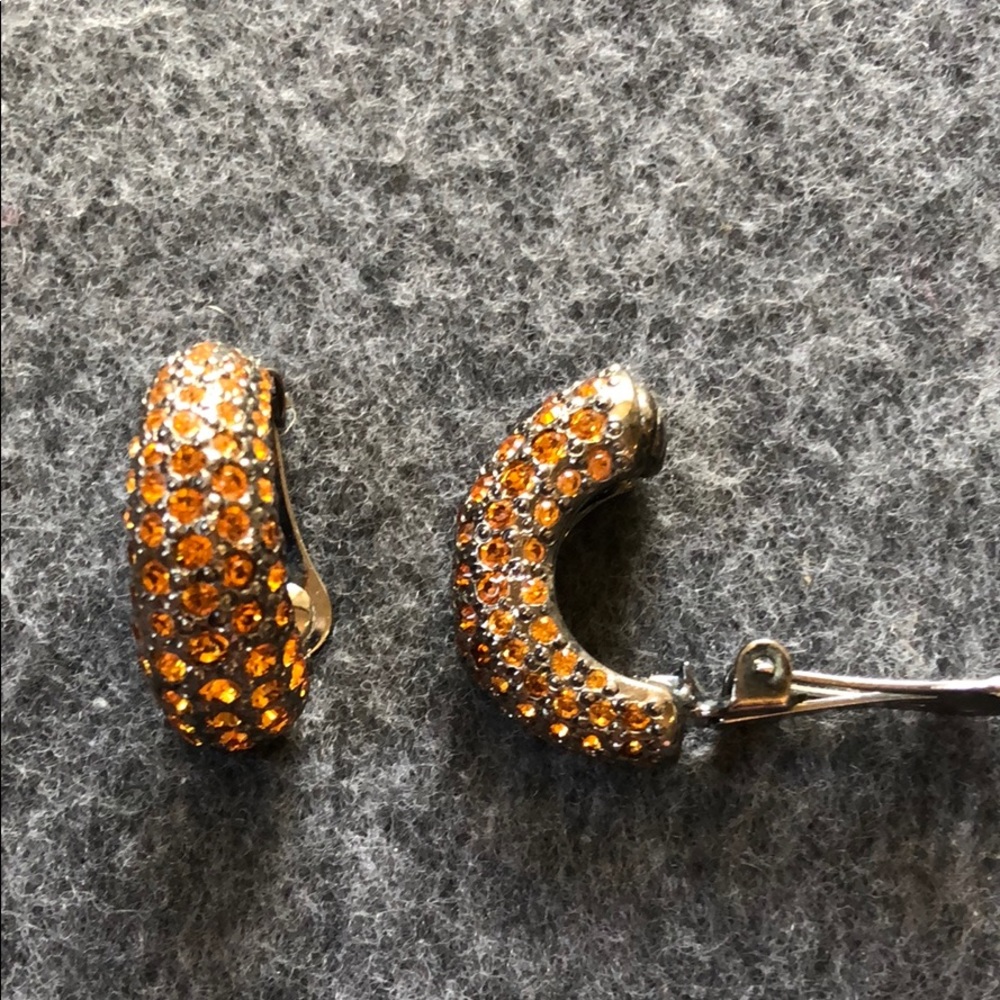 Clip on rhinestone earrings